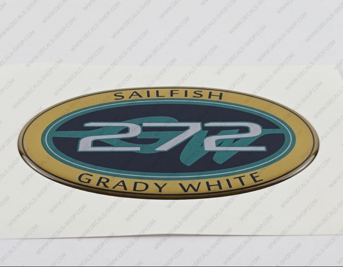 Grady White 272 Sailfish Raised Domed 3D Decal 5" x 2.7" 1pcs.